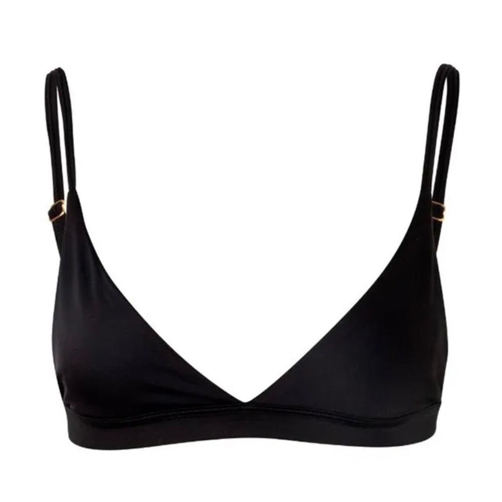 NEW Puntamar Triangular Bikini Swimsuit Top Mitta Nero Small Colombia Luxury